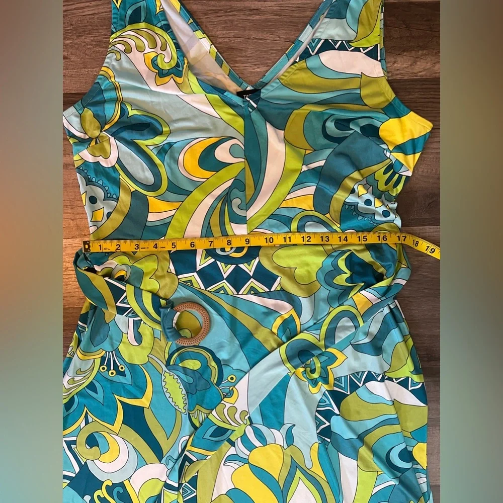 Tacera Retro 70’s Style Sleeveless Dress with Sash SZ Medium - Picture 7 of 9